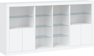 vidaXL Sideboard with led Lights White 202x37x100 cm Vidaxl