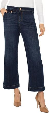 Liverpool L.A. Stride High Waist Crop Wide Leg Jeans in Albany at Nordstrom, Size 14P
