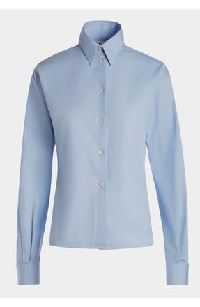 Bally Cotton Long Sleeve Shirt in Blue at Nordstrom, Size Medium Eu
