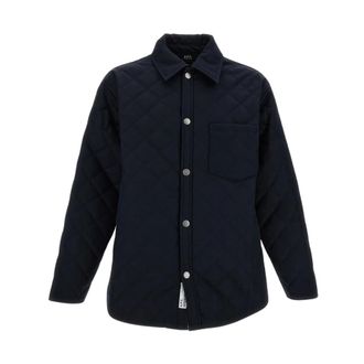 A.P.C. Gewatteerd Blouson Jack - Heren - Zomerjassen - Blauw - M - Wol - Jassen