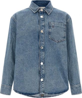 Ami Shirts - Heren - Spijkeroverhemden - Blauw - M - Overhemden