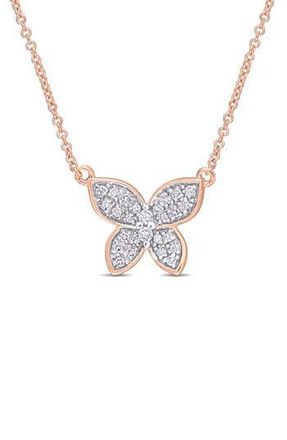 Delmar Diamond Butterfly Pendant Necklace - 0.13ct. in White at Nordstrom Rack