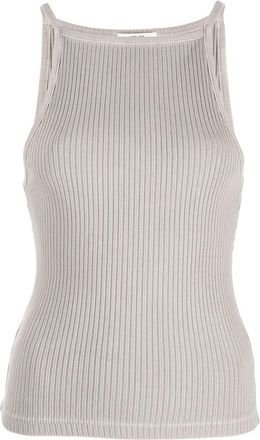 A Gold E square-neck ribbed-knit top - women - Organic Cotton/Spandex/Elastane - L - Neutrals