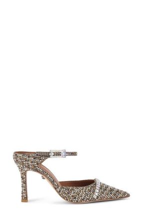 Kurt Geiger Embellished Pointed Toe Ankle Strap Pump in Beige at Nordstrom, Size 10.5Us