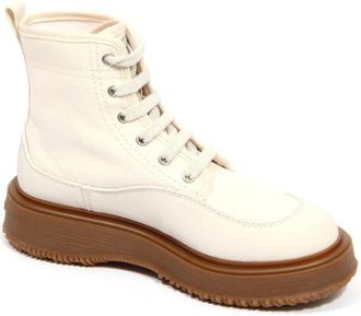 Hogan Onetraditionele Wo Laarzen in Licht Shell - Dames - Veterlaarzen - Beige - 36 EU - Schoenen