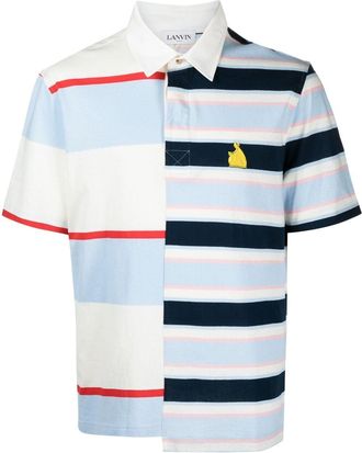 Lanvin Rugby Patchwork Logo Polo Shirt