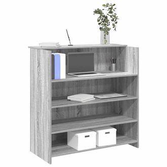 Berkfield Home Reception Desk Grey Sonoma 100x50x103.5 cm Engineered Wood