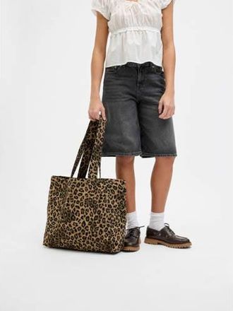 Jack & Jones shopper met panterprint JXBETHANY bruin