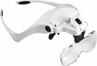 OEM Lupas Con 2 Luces Led, Lupas De Cabeza, Manos Libres Para Coser, Leer, Reparar, Joyer&iacute;a, Relojes Y Manualidades, 5 Lentes Desmontables (1.0x-3.5x)