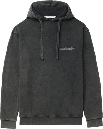 Alessandra Rich graphic-print cotton hoodie - women - Cotton - S - Grey