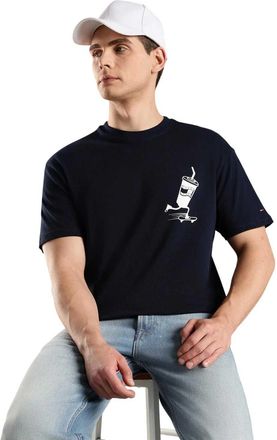 Tommy Jeans Katoenen Regular T-shirt met grafische print voor heren (Donkere marine)