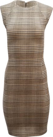 Theory Plaid Power Midi Dress in Brown Wool