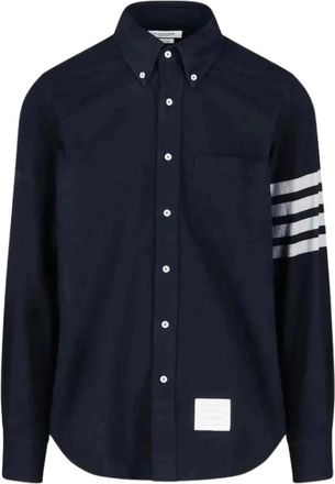 Thom Browne Camicia Flannel 4-Bar - - Shirts - Uomo - Blu - XL