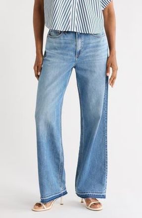 Rag & Bone Featherweight Logan Release Hem Wide Leg Jeans in Orian at Nordstrom Rack, Size 32