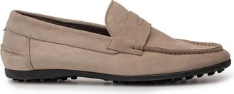 Floris Van Bommel Suede Van Bommel loafer lichtbruin met zwarte zool