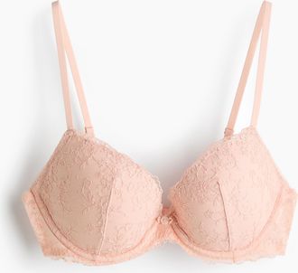 H&M Push-up-BH mit Stickerei - Puderrosa