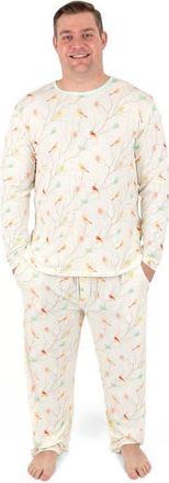 Leveret Mens Viscose Matching Family Holiday Pajamas, Reindeer & Polar Bear Prints in Birds at Nordstrom, Size Xx-Large