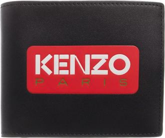 Kenzo Emboss Fold Wallet - Heren - Portefeuilles - Zwart - ONE Size - Leer - Accessoires