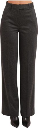 Yes-Zee Broek met Hoge Taille - Dames - Wijde Broeken - Bruin - S - Polyester - Broeken