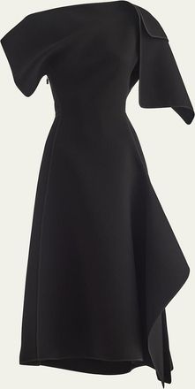 Maticevski Synergy Pieced Short-Sleeve A-Line Gown