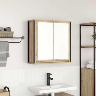 vidaXL Pensile da Bagno con Specchio Rovere Sonoma 60x21x60 cm - Vidaxl