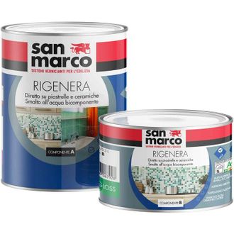 San Marco San Marco - Rigenera semi-gloss smalto per piastrelle allacqua bianco lt 0,80 a+b