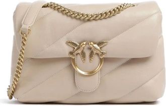 Pinko Klassieke Love Bag Puff in Beige - Dames - Schoudertassen - Beige - ONE Size - Leer - Tassen