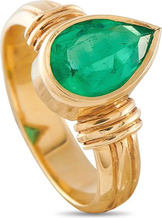 Luxury Bazaar 18K Yellow Gold 1.75ct Colombian Emerald Ring MF08-051826