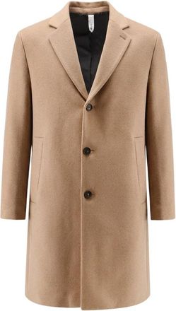 Hev&ograve; Single-Breasted Coats - Heren - Mantel - Beige - 2XL - Jassen