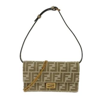 Fendi Pre-owned Baguette Stof Schoudertas - Dames - Pre-owned - Beige - Maat: ONE Size
