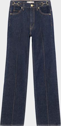 Ulla Johnson The Agatha Straight-Leg Pintuck Jeans