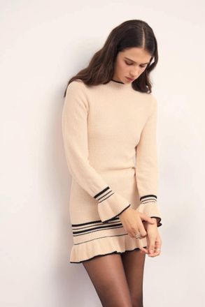 Minkpink Aspen Knit Mini Dress In Cream