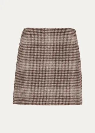 Theory Plaid Tweed Mini Skirt