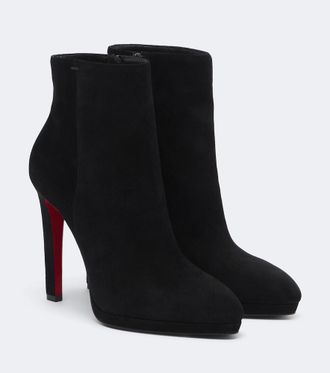 Christian Louboutin Fannylove suede platform ankle boots