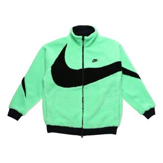 Nike Big Swoosh Reversible Boa Jacket (Asia Sizing) Lime Green Black BQ6546-350