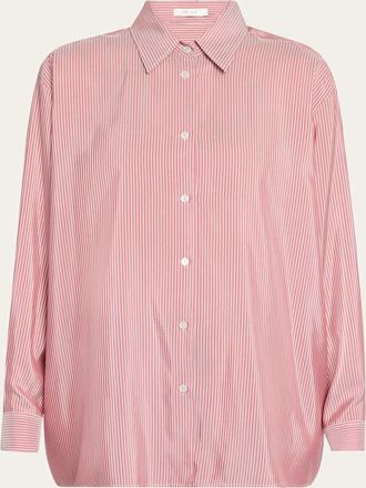 The Row Tansy Striped Silk Button-Down Shirt