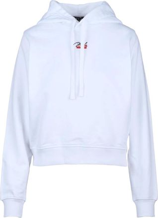 Diesel Felpa Corta - Dames - Hoodies - Wit - S - Katoen - Hoodies & sweatvesten
