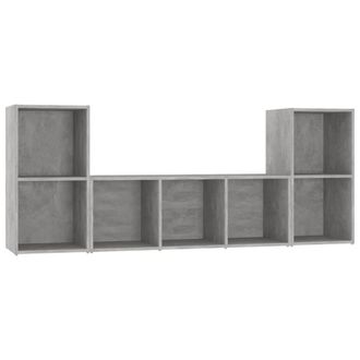 Berkfield Home 3 Piece TV Cabinet Set Concrete Grey Engineered Wood
