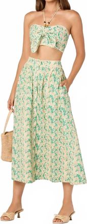Astr Keesha Skirt In Green Pink Multi