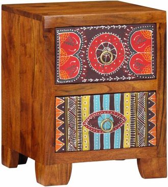 vidaXL Comodino 35x35x45 cm in Legno Massello di Acacia - Vidaxl