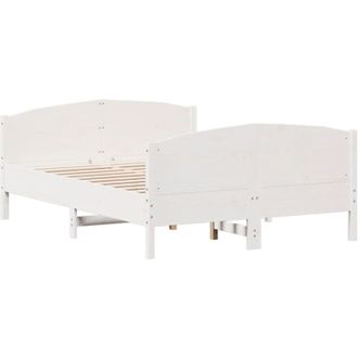 vidaXL Vidaxl - Bed Frame without Mattress White 150x200 cm King Size Solid Wood Pine