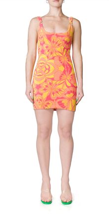 PriscaVera Open Back Terry Mini Dress In Pink Lemonade