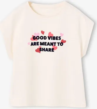 Vertbaudet T-Shirt weit M&auml;dchen wollwei&szlig;