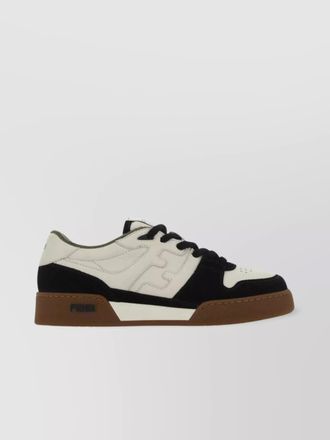Fendi two-tone round toe sneakers