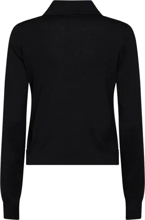 Diesel Womens Polo Shirt M-Lilli Black Silk-Cotton Tops