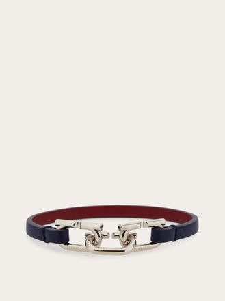 Ferragamo Men Bicolor Gancini bracelet Blue