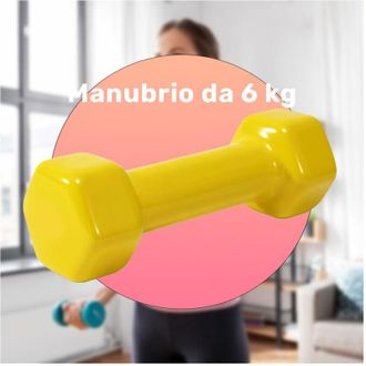 Trade Shop Trade Shop - Manubrio Singolo 6 Kg In Vinile Allenamento Esercizi Casa Palestra Workout Fit