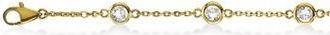 Allurez Diamond Anklet Bracelet Bezel Set 14K Yellow Gold (0.50ct)