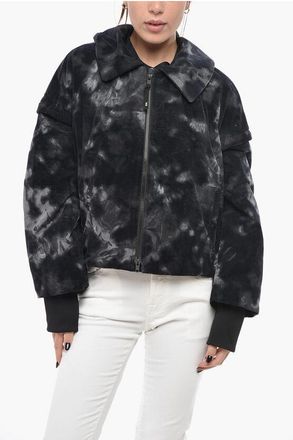 Yohji Yamamoto Flocced Nylon Padded Cropped-Fit Jacket size Xl