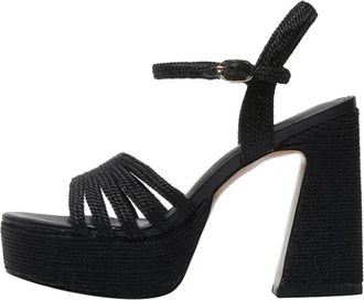 Emanuelle Vee Giunone Platform Sandal - Dames - Sandalen met hakken - Zwart - 39 EU - Schoenen